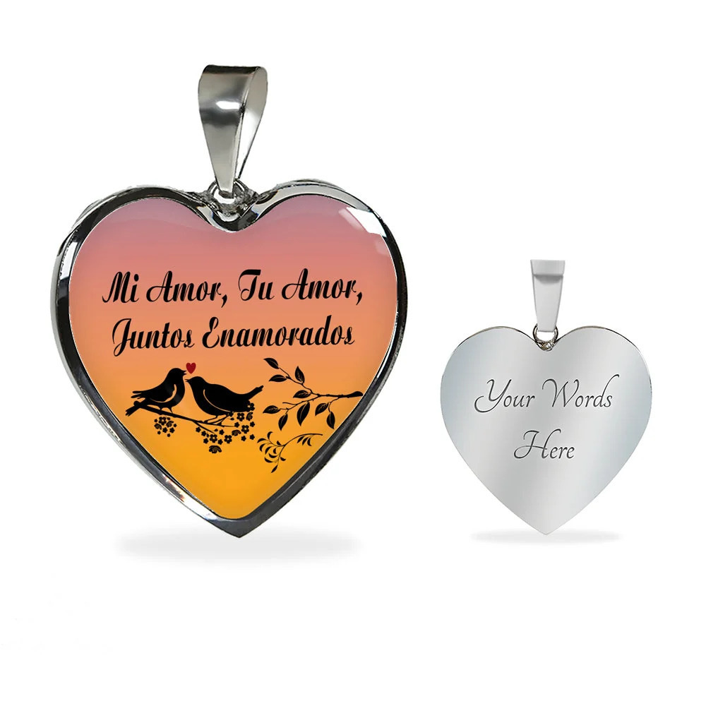 Spanish Love Necklace Mi Amor Tu Amor Juntos Enamorados Necklace Personalized E